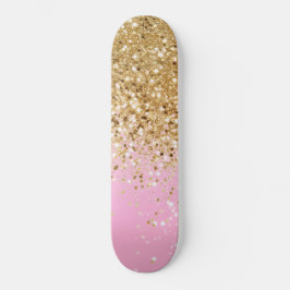 Guld Rosa Glitter #1 Mini Skateboard Bräda 18,5 Cm