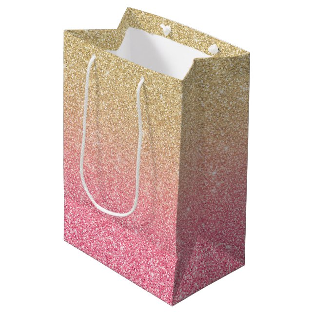 Guld Rosa Glitter Ombre (Framsidan Vinklad)