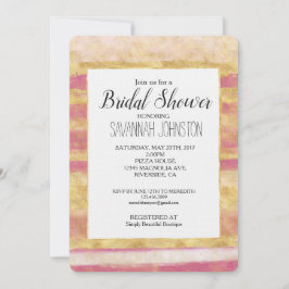 Guld Rosa Glitz Rand Möhippa Inbjudningar