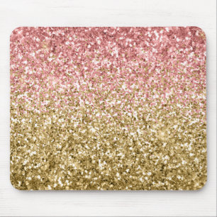 Guld Rosa Glitzy Glitter Gnistra Musmatta