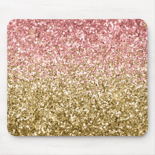 Guld Rosa Glitzy Glitter Gnistra Musmatta (Framsidan)