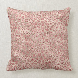 Guld Rosa Glitzy Glitter Leopard Skriv ut Kudde