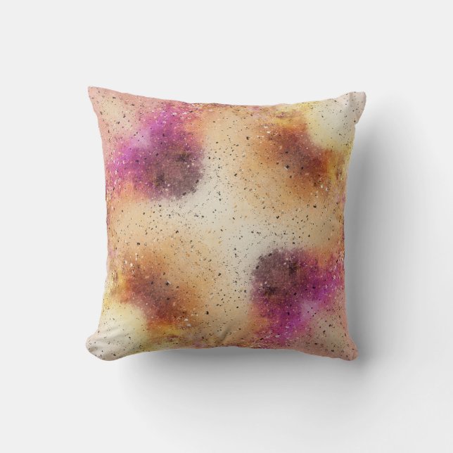 Guld Rosa Himlar Vattenfärg Kudde (Framsida)