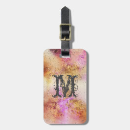 Guld Rosa Himlar Vattenfärgsfärgad Personlig Bagagebricka