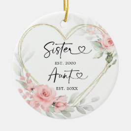 Guld  Rosa HjärtsGeometric New Moster Julgransprydnad Keramik