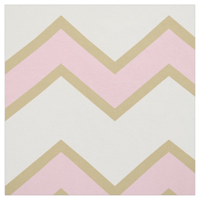 Guld Rosa Large Chevron Flicka Tyg (Provkarta)