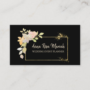 *~* Guld Rosa Lavender Glitter Blommigt Elegant Visitkort