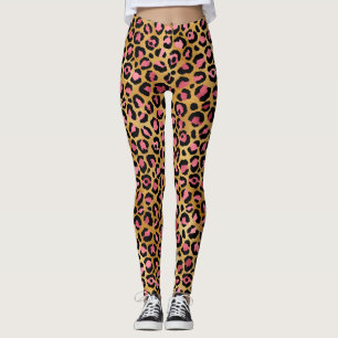 Guld Rosa Leopard Leggings