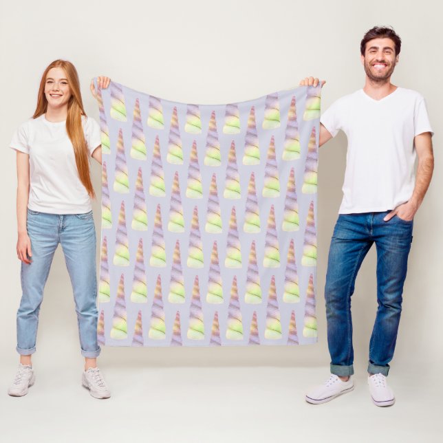 Guld Rosa Lila Lavender Lime Unicorn Fleecefilt (På plats)