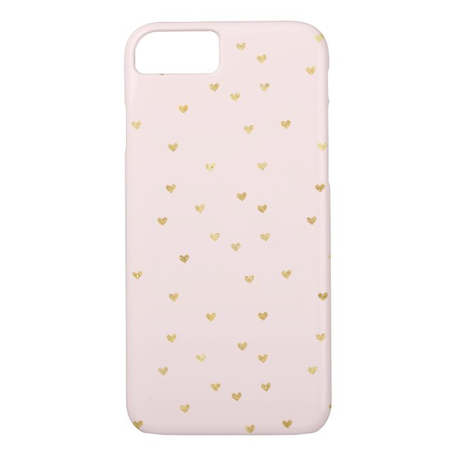 Guld  Rosa Little Hearts Case-Mate iPhone Skal (Baksida)