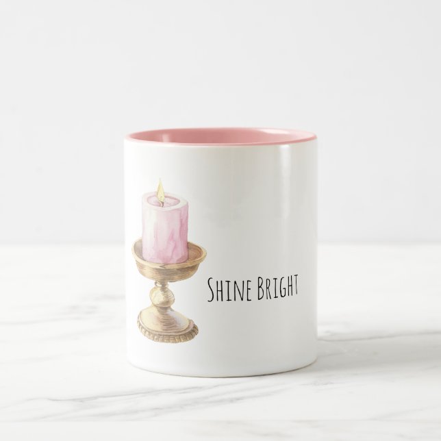 Guld Rosa Ljus Starka Ljus Två-Tonad Mugg (Center)
