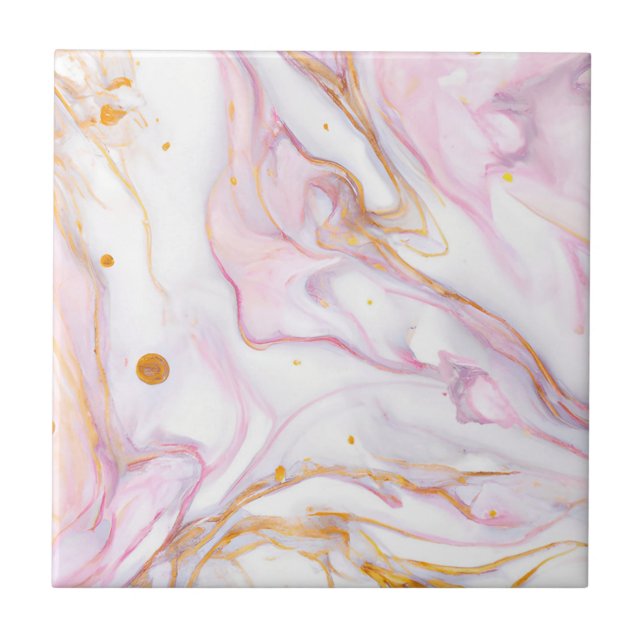 Guld Rosa Marble 3 Stones Ceramic Tile Kakelplatta (Framsidan)