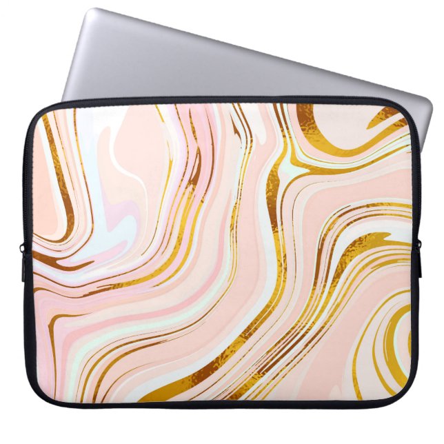 Guld Rosa Marble: Luxurious Design. Laptop Fodral (Framsidan)