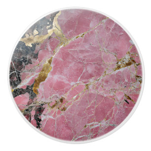 Guld Rosa Marble Mönster Knopp