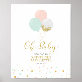 Guld Rosa Mint Kön Neutral babystövel Välkomsthäls Poster