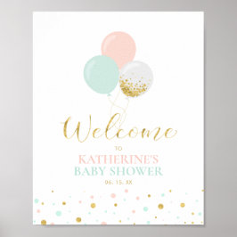 Guld Rosa Mint Kön Neutral babystövel Välkomsthäls Poster