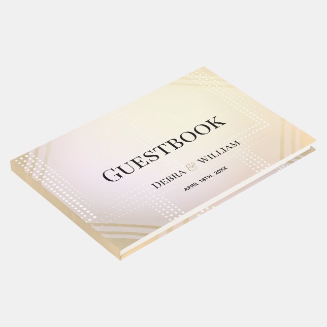 Guld Rosa Modern Metallisk Futuristiska Bröllop Gästböcker (Hörn)