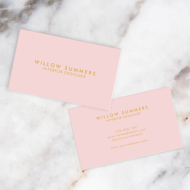 Guld Rosa Modern Minimal Professionell Visitkort (Skapare uppladdad)