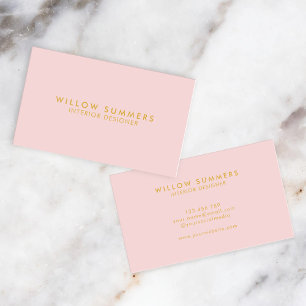 Guld Rosa Modern Minimal Professionell Visitkort