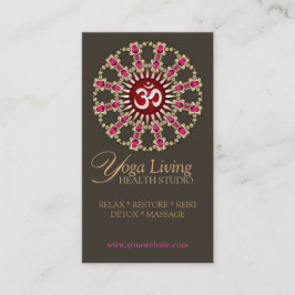 Guld Rosa om energiläkning Yoga New Age Biz-kort Visitkort
