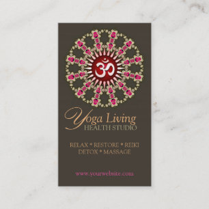 Guld Rosa om energiläkning Yoga New Age Biz-kort Visitkort