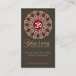 Guld Rosa om energiläkning Yoga New Age Biz-kort Visitkort