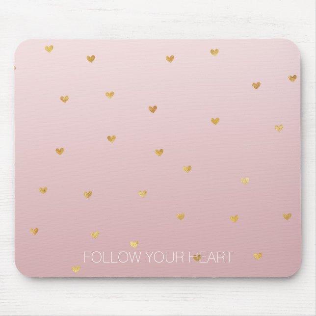 Guld  Rosa Ombre Hearts Musmatta (Framsidan)