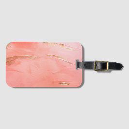 Guld Rosa Peach Watercolor Elegant Bagagebricka