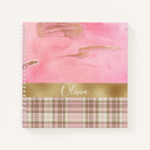 Guld Rosa Pput Abstrakt Watercolor Namn