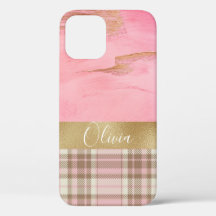 Guld Rosa Pput Abstrakt Watercolor Namn