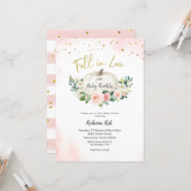 Guld Rosa Pumpkin Fall i Kärlek Baby Shower