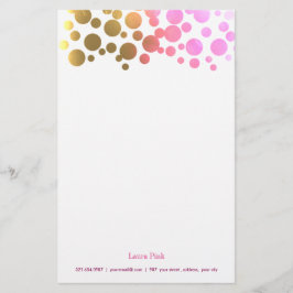 Guld rosa retrokonfetti brevpapper