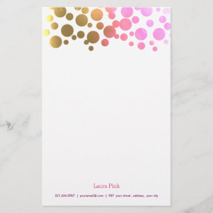 Guld rosa retrokonfetti brevpapper