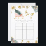 Guld Rosa Sleigh Winter Baby Shower Baby Bingo Inbjudningar<br><div class="desc">Guld Rosa Sleigh Winter Baby Shower Baby Bingo Game</div>