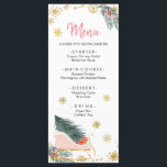 Guld Rosa Sleigh Winter Snowflake Baby Shower Menu Meny<br><div class="desc">Menykort för guld Rosa Sleigh Winter Snowflake Baby Shower (SMY-diskhanterare för nybörjare)</div>