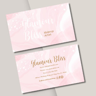 Guld Rosa Snyggt Makeup Artist Salon Visitkort