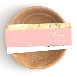 Guld Rosa Stud Earring Visning Card Litet Visitkort