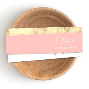 Guld Rosa Stud Earring Visning Card Litet Visitkort
