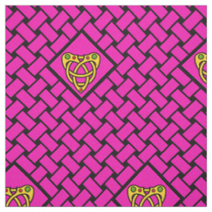 Guld/rosa-/svartväv, diamant, Celtic heartknot Tyg
