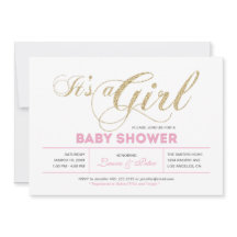 Guld & Rosa | Tjej, Modern Typografi Bebis Shower
