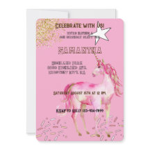 Guld Rosa Unicorn Glitter födelsedag