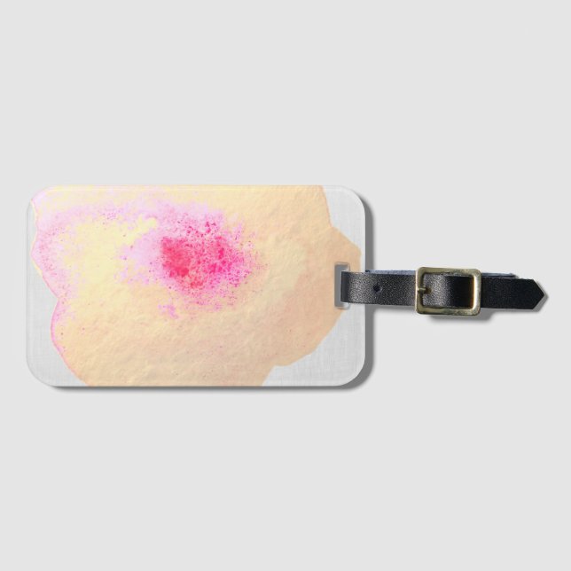 Guld Rosa Watercolor Blommigt Bagagebricka (Framsida horisontal)