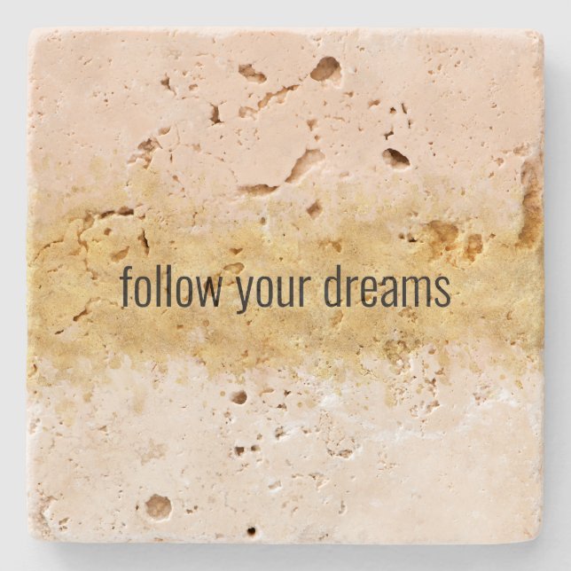 Guld  Rosa Watercolor Glam Stenunderlägg (Framsidan)