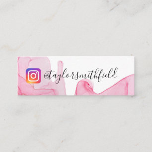 Guld Rosa Watercolor Social Media Instagram Mini B Visitkort