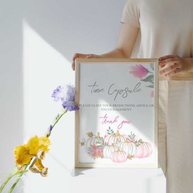 Guld Rosa White Pumpkin Little Baby Time Capsule P Poster (Skapare uppladdad)