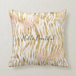 Guld Rosa Zebra tryck Kudde