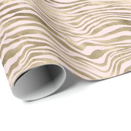 Guld Rosa Zebra tryck Presentpapper