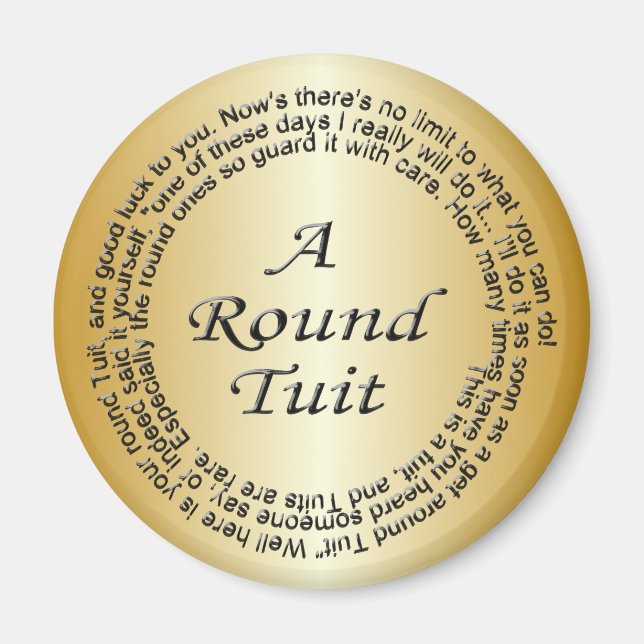 Guld Round Tuit Magnet (Framsidan)