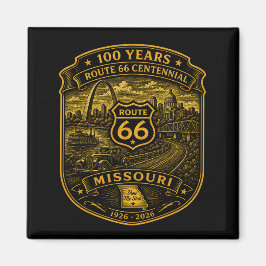 Guld Route 66 Missouri Centennial 100 År Magnet