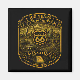 Guld Route 66 Missouri Centennial 100 År Magnet